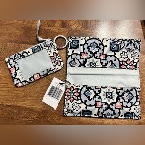 NWT Vera Bradley Checkbook Cover & Zip ID Case Lisbon Medallion Set